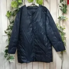 MK290★良品計画★無印★ネイビー キルティングロングジャケット★S