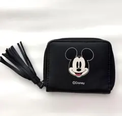 美品　ディズニー ミッキーマウス 折り畳み財布 ブラック x-girl