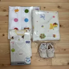 ミキハウス 肌着&バスタオル&ガーゼハンカチ&ベビーオイルセット(バラ 