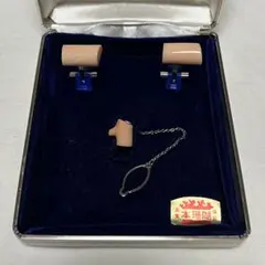 本珊瑚 ネクタイピン カフス　セット