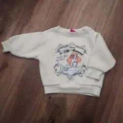 リトルマーメイド　 長袖　トレーナー 　アリエル　白　80　 裏起毛