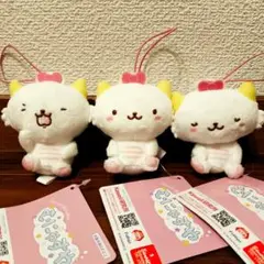 サンリオ　むにゃすやマスコット　がおぱわるぅ　3種セット　ラウンドワン限定
