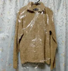 ◎襟付き ハーフジップセーター　ハイネック可　フリーサイズ　毛混紡　 ベージュ