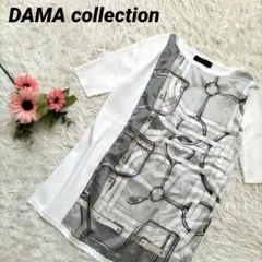 美品♡DAMA collection サマーニット シルク混 スカーフ柄 白 Sのサムネイル