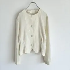 A327 ヴィンテージライク　ペイズリー柄　ノーカラーシャツジャケット　長袖