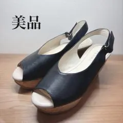 【美品】REGAL リーガル　サンダル　ベルクロ　ブラック　コルク　23.5