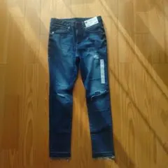 GUストレッチクラッシュスキニージーンズM