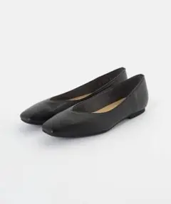 ルタロン　LE TALON　スクエアVカット　フラット　パンプス　黒　極美品