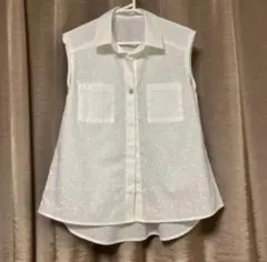 【ハンドメイド】ノースリーブブラウス 　＊シルエットフラワー＊