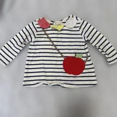 No.362 BABY CHEER りんごポシェット風 長袖Tシャツ 80