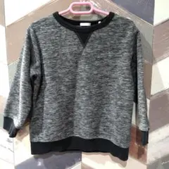 ジーユー 長袖 トレーナー 110 防寒 シンプル 男女兼用 グレー