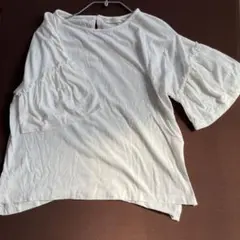 earth music&ecology フリルスリーブ Tシャツ ホワイト