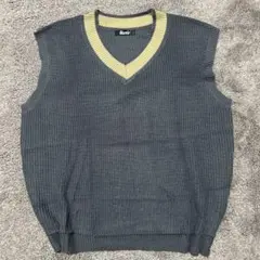 kutir ブルーグレー Vネック ニットベスト
