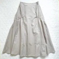 ドロスト　ギャザー　切り替え　ティアード　ロングスカート　スカート　しまむら　M
