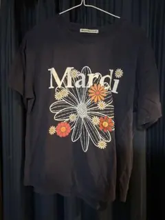 Mardi 花柄 半袖Tシャツ ダークネイビー