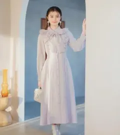 WILLLSELECTION ペタルフリルリボンタイシャツワンピース