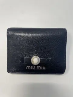 miu miu 二つ折り財布 ブラック ビジューのサムネイル