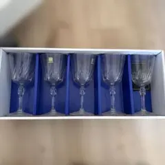クリスタルカットワイングラス5個セット