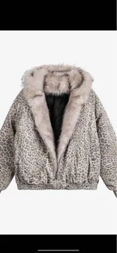 2k 平成ギャル　00s フード　ファー　ヒョウ柄　アウター　レオパード