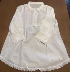 レースブラウス ホワイト ピンタック　トップス　ボタン付き　白