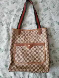 80s 紙タグ付 ☆オールドグッチ トートバッグ シェリーライン vintage 