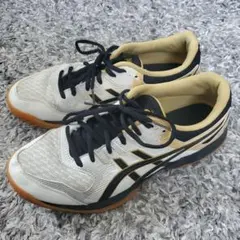 asics バレーボールシューズ ホワイト ブラック ゴールド 23.0cm