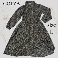 【美品】COLZA コルザ 小花柄 ロングワンピース L ハニーズ 長袖 総柄