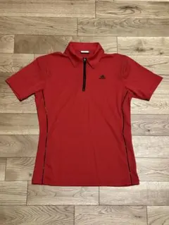 adidas golfレッド ジップアップポロシャツ Sのサムネイル