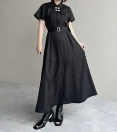 HARE ジャガードチャイナボレロワンピース ブラック