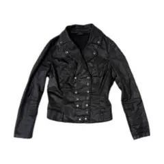 diesel レザー風ジャケット グランジ ダブルボタン ライダースジャケット