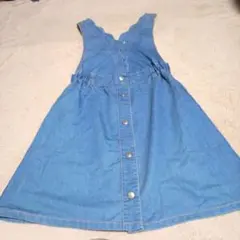 ラビリンス　デニム Vネック スカート ひざ丈　オールシーズン