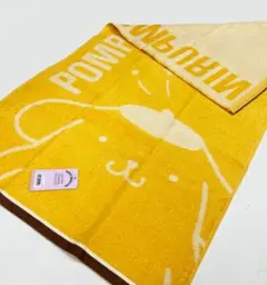 ポムポムプリン 〇 ミニバスタオル 裏も表も可愛い！ヤマブキイエロー