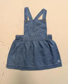 プチバトー　オーガニックコットン デニムサロペットスカート 86cm