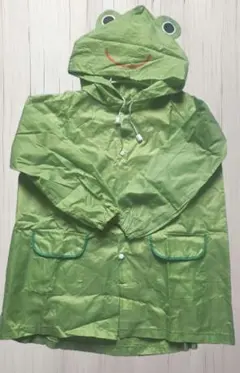 sale【フリーサイズ90～120】かえるフード付きキッズレインコート
