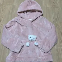 フード付きパーカー ピンク　くまちゃん