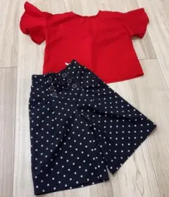 週末値下げ　未使用　上下　フリルトップス　ワイドパンツ