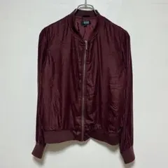 a.n.a. フルジップ　ベルベットジャケット　ボルドー系色　レディース