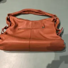 オレンジレザーショルダーバッグ