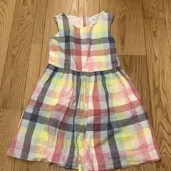 GAP カラフルチェック ノースリーブワンピース 130cm パステルカラー