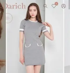 DARICH バイカラーラインニットミニワンピース