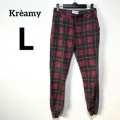 Krèamy 【Ｌ】クレーミー チェック柄 カジュアルパンツ