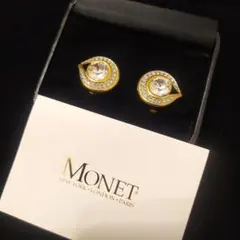 MONET ゴールドカラー クリアストーン イヤリングのサムネイル