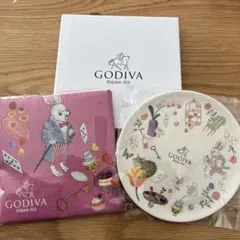 GODIVA ノベルティ　アリスのティーパーティープレート & ナプキンセット