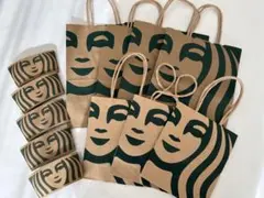 スターバックス クラフト紙バッグ 7枚 スリーブ5枚セット