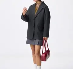 新品・GU・コージーメルトンハーフコート・XS