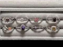 【#982】 天然石 指輪 リング 8点セット 激安価格 ！！！！