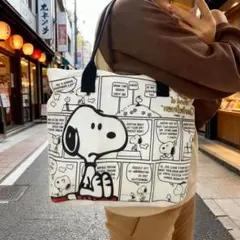 新品　スヌーピーSNOOPY キャンバストートバッグ　手提げ　大容量　エコバッグ