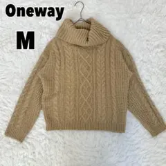 ♥one way♥ ワンウェイ (M) タートルネック ケーブルニット セーター
