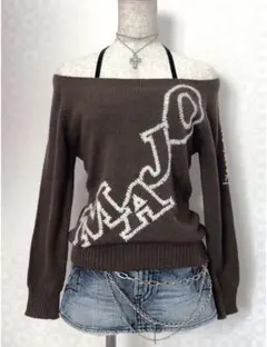 Y2K 平成ギャル オフショル ニット フェアリーグランジ お兄系 森ガール