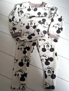 ミッキーマウス柄 100cm 長袖パジャマ 冬用